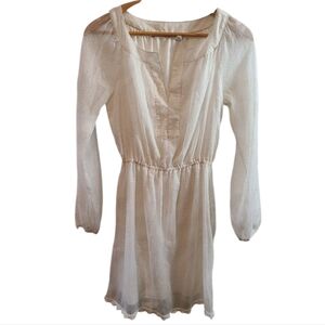 Chelsea Violet White Boho Mini Sheer Dress